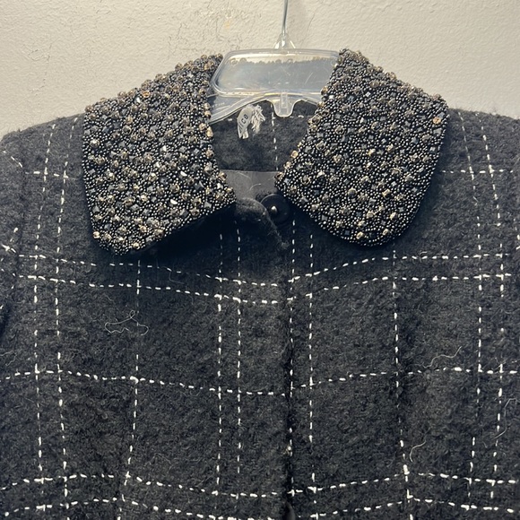 Alice and Olivia plaid Aline wool coat with jewel neckline - Picture 2 of 6